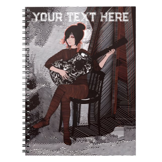 Carnet Fille avec guitare  (Devant)