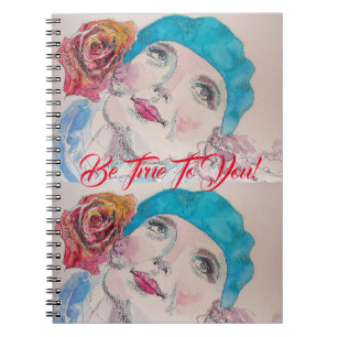 Carnet Fille Avec Rose Rouge Beret Soyez De Véritables Fi
