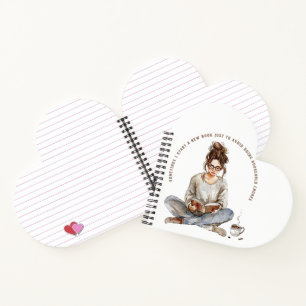 Carnet Fille avec un livre. Vintage. Une fille qui lit