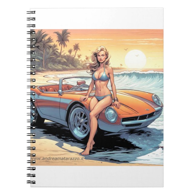 Carnet Fille avec voiture de sport (Devant)