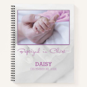 Carnet Fille Baptême Félicitations pour Baby Personnalisé