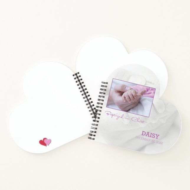 Carnet Fille Baptême Félicitations pour Baby Personnalisé (Intérieur)