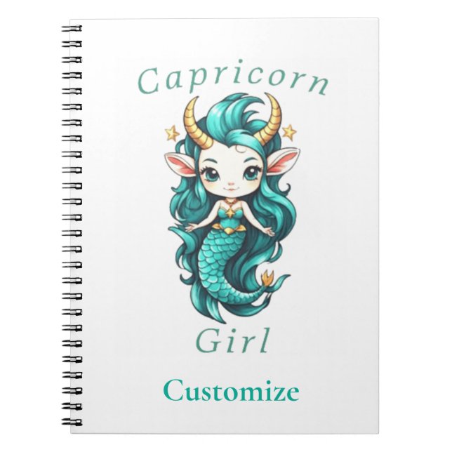Carnet Fille Capricorne Sirène Thunder_Cove (Devant)