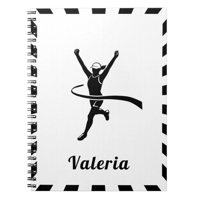 Carnet Fille courant sur piste de marathon cross-country  (Devant)