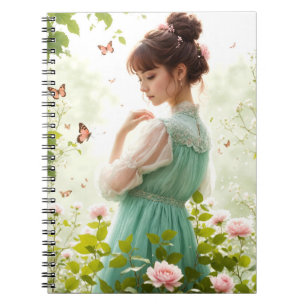 Carnet Fille Dans Le Jardin D'Été