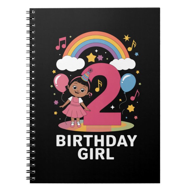 Carnet Fille de deux ans anniversaire Fille mignonne 2ème (Devant)