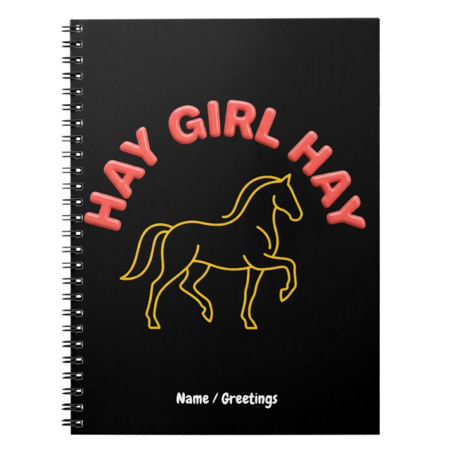 Carnet Fille de Foin Retro Cheval Graphique 2026 Chic Occ (Devant)