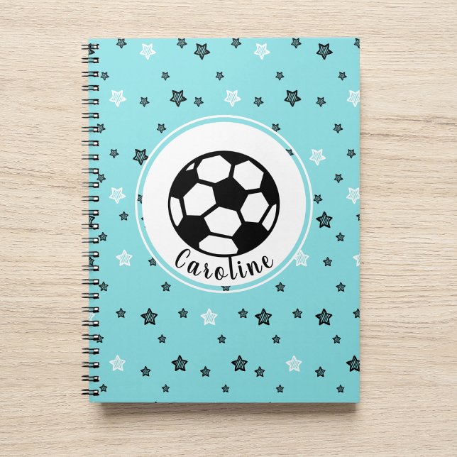 Carnet Fille de football cool personnalisé rose et noir (Créateur téléchargé)