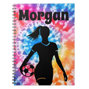 Carnet Fille de football Personnalisé Cravate-Dye Rainbow