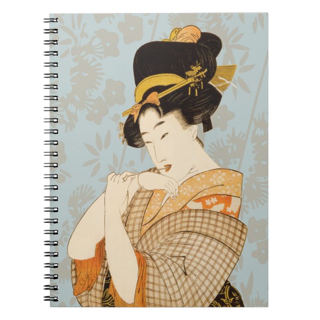 Carnet Fille de Geisha japonaise vintage en kimono (Devant)