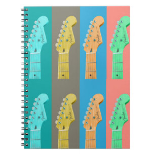 Carnet Fille de guitare moderne pastel musique colorée