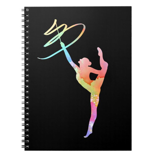 Carnet Fille de gymnastique rythmique colorée (Devant)