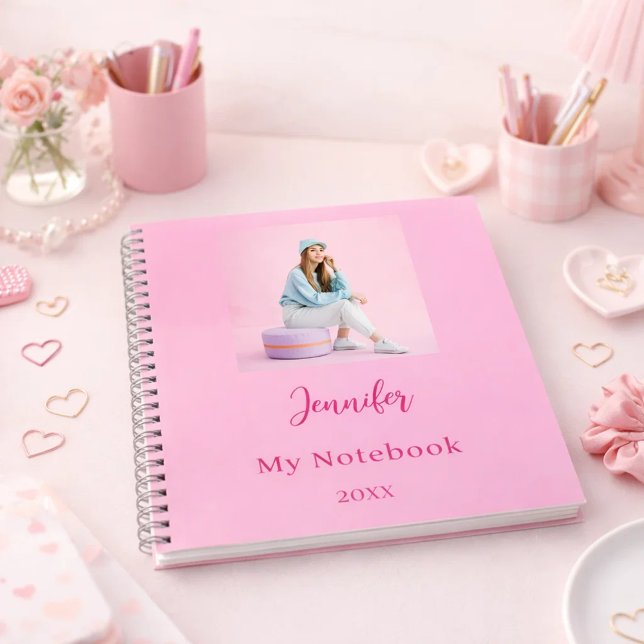 Carnet Fille de photo rose (Créateur téléchargé)
