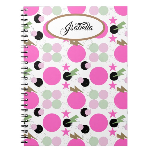 Carnet fille de puissance graphique géométrique (Devant)