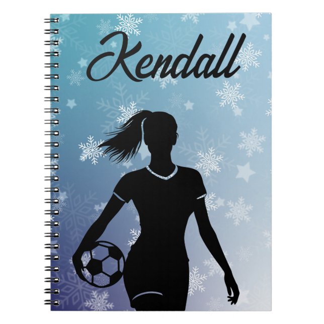 Carnet Fille de soccer Personnalisé Hiver Ombre Flocon de (Devant)