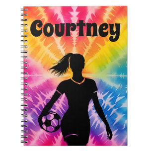 Carnet Fille de soccer Personnalisée Cravate-Dye Rainbow 