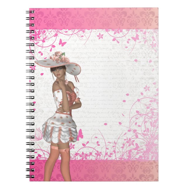 Carnet fille d'été rose (Devant)
