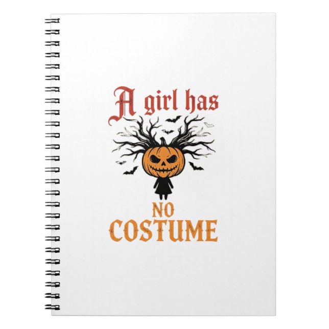 Carnet Fille d'Halloween n'a pas de costume Citrouille (Devant)