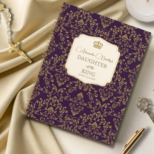 Carnet Fille du Roi en Damassé Or Pourpre