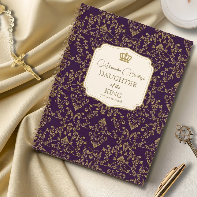 Carnet Fille du Roi en Damassé Or Pourpre (Créateur téléchargé)