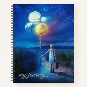 Carnet Fille Editable Avec Balloons Planète Mon Voyage