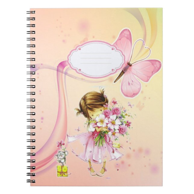 Carnet Fille et fleurs (Devant)