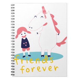 Carnet Fille et licorne meilleur ami