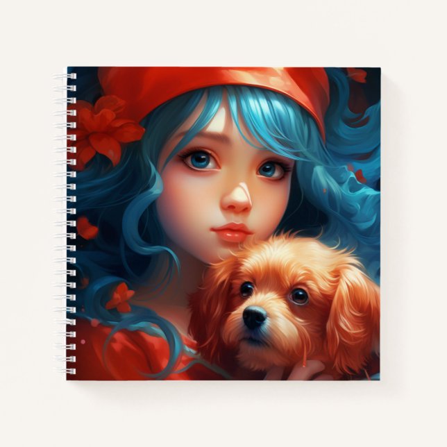 Carnet -Fille et son chien -2 (Devant)