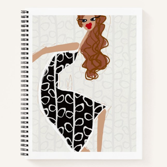 Carnet Fille heureuse dansant en noir et blanc amoureuse  (Devant)