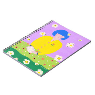 Carnet Fille lisant l'art folklorique fantaisiste Coloré