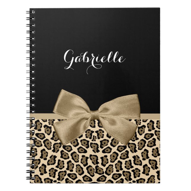 Carnet Fille Lumière Brown Jaguar mignonne Bow Brown avec (Devant)