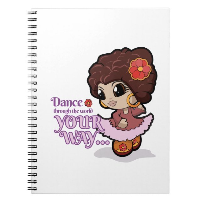 Carnet fille manga dansant (Devant)