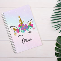 Fille Mignon Licorne Et Arc-En-Ciel Aquarelle Pers