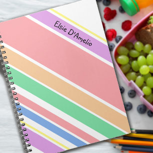 Carnet Fille moderne couleur pastel multiréglé personnali