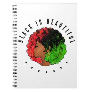 Carnet Fille noire panafricaine femme rouge vert fierté a