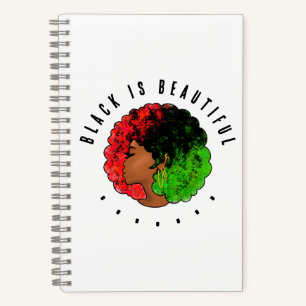Carnet Fille noire panafricaine femme rouge vert fierté a