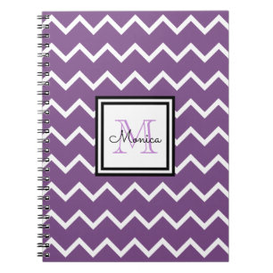 Carnet Fille Nom pourpre Monogram Chevron