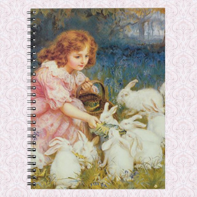 Carnet Fille nourrissant des lapins (Créateur téléchargé)
