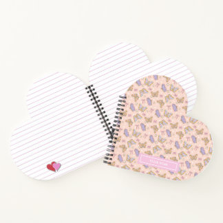 Carnet Fille papillon lunaire forme cardiaque personnalis