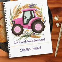 Fille Personnalisée Pink Farm Tracteur Girly