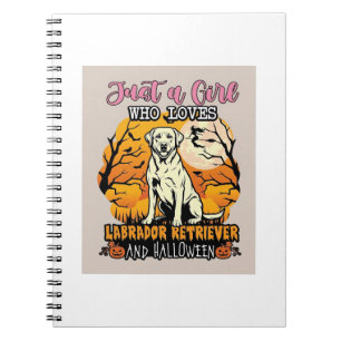 Carnet Fille qui aime Labrador Retriever Halloween Sorciè