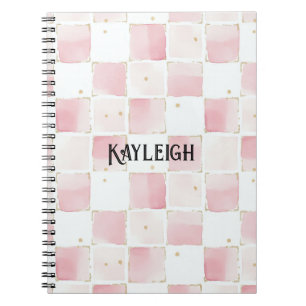 Carnet Fille Rose Blanc Chic Carrés