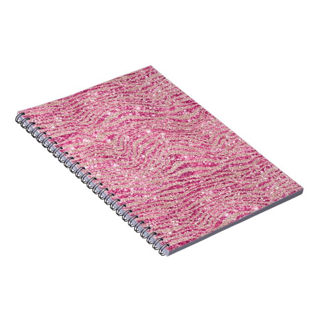 Carnet Fille rose et Parties scintillant rousse Zebra (Côté Droit)