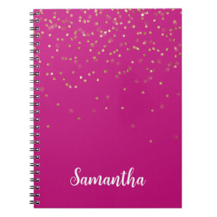 Carnet Fille Rose Glam Or Éperche Confetti Personnalisé