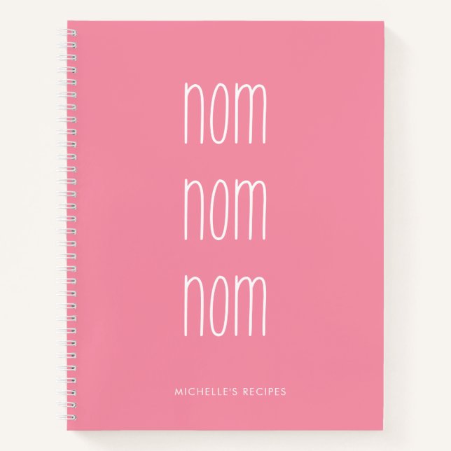 Carnet Fille rose Nom Nom Nom Cuisine Recette (Devant)
