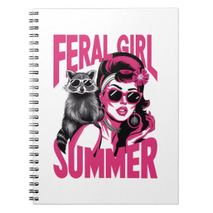 Carnet Fille sauvage vintage été Opossum Drôle Raton lave