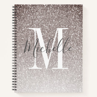 Carnet Fille Script Gris Parties scintillant Étincelles N