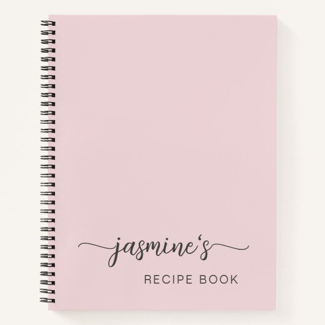 Carnet Fille Simple Blush Pink Cookbook Signature Recette (Devant)