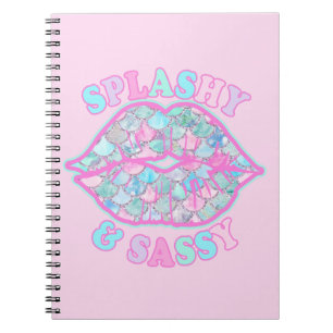 Carnet Fille Splashy & Sassy Rose Turquoise Mermaid Kiss
