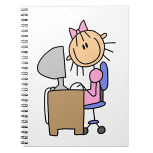 Carnet Fille sur ordinateur
